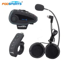 Fodsports Шлемы-гарнитуры мотоциклетные V8 Pro домофон Bluetooth Интерком мотоциклетные Связь 5 Rider говорить в то же время