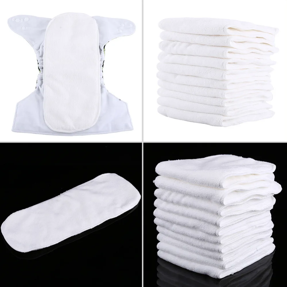 3 Layers 10 PCS /lot Reusable Baby Infant Cloth Diapers Liners Washable