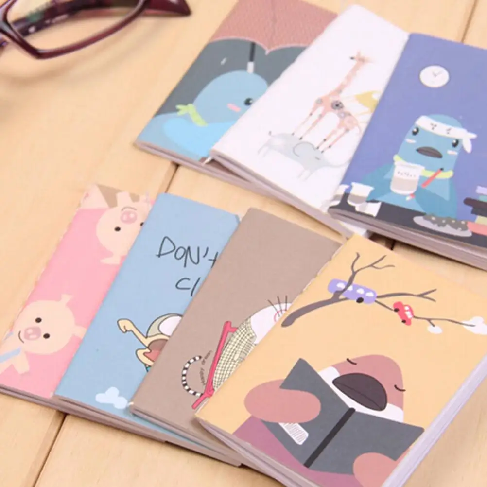 2pcs Cartoon Animal Korean Cute Kawaii Notepad Journal Diary Planner