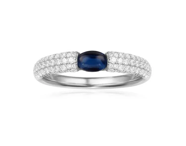 Fashion design blue candy ring with blue gem stone,women bridal cubic