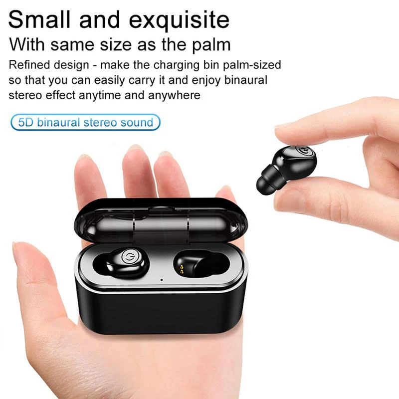 Bluetooth беспроводные наушники Tws Mini Bluetooth 5,0 наушники с зарядным устройством 2200 мАч Спортивная стерео гарнитура для Ios Android