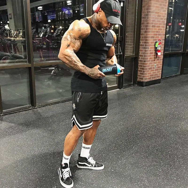 2019Summer Justin Bieber Stylish Jogger Mesh Shorts Casual Hip Hop Ventilate Dropped Crotch Net Breathable Men's Sweatpants