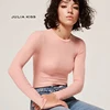 Special Price Women Solid Long Sleeve Ribbed Tee Bodysuit LZyojkR1