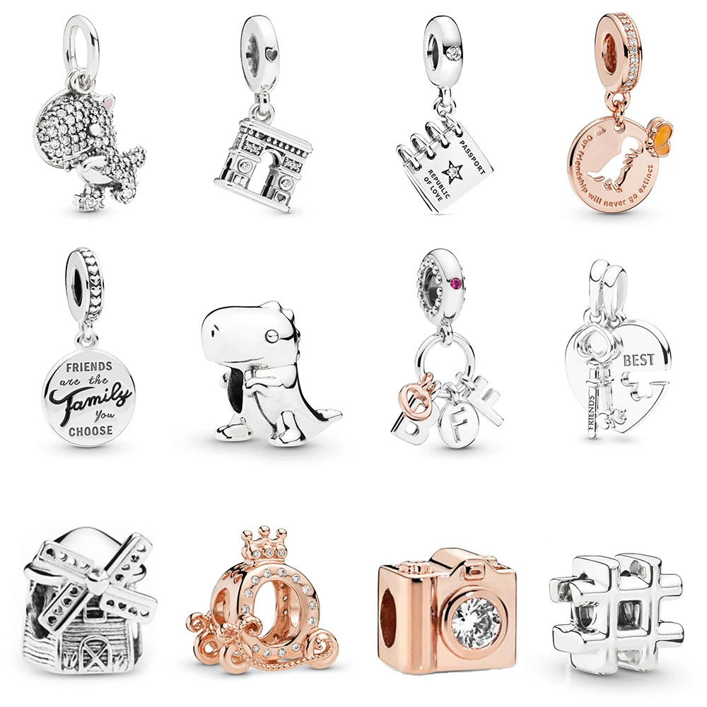 

925 Sterling Silver Dino The Dinosaur Series Pendant Charm Fit Pandora Bangle Fashion Charm Jewelry To Tinker Yourself
