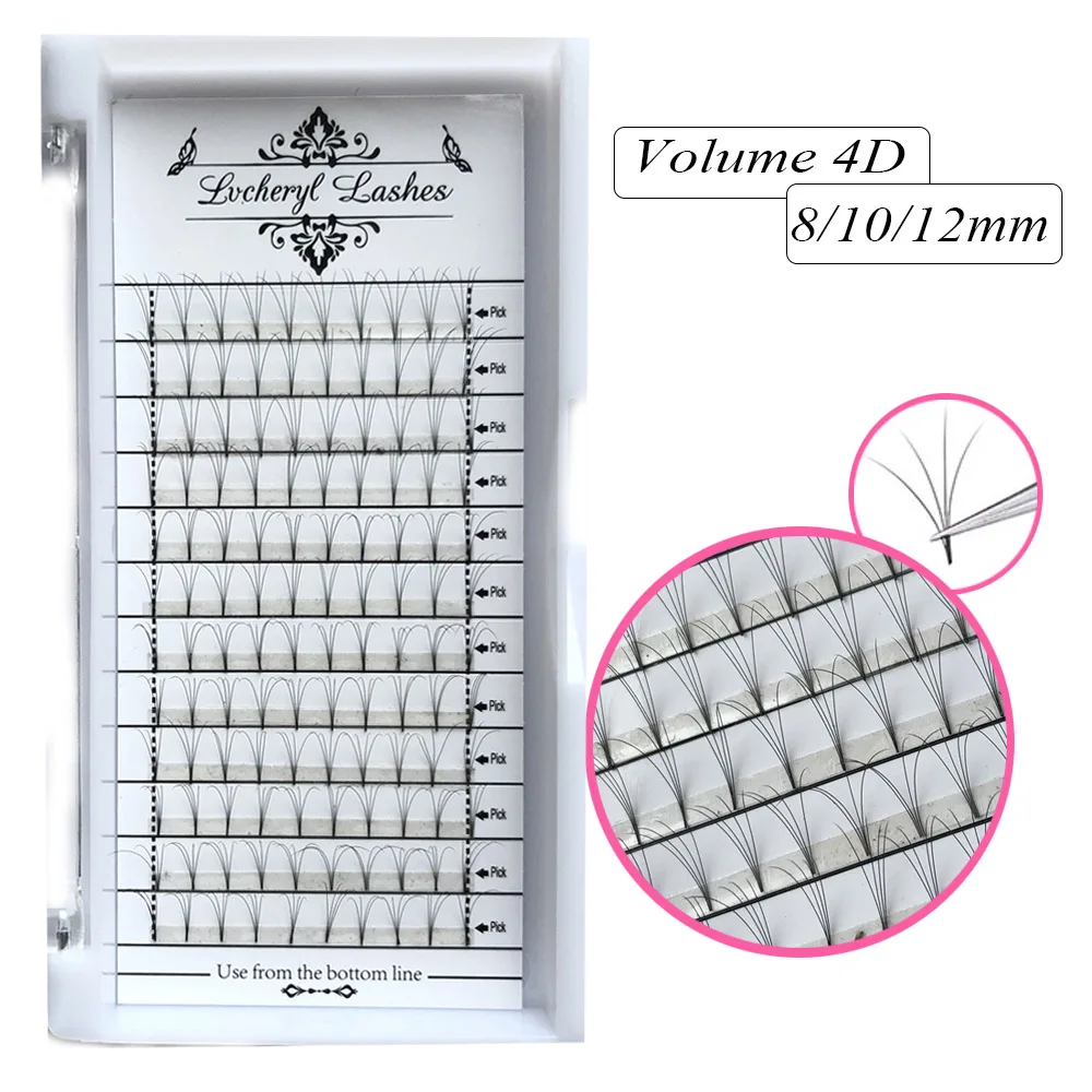 

Lvcheryl High Quality Pre-fanned 4D 0.07mm C Curl Lash Silk Soft Eyelash Extensions 8/10/12mm Volume Eyelash Extensions