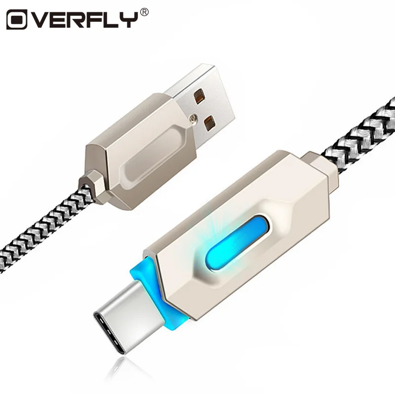 Overfly Type c Cable with LED light 1 M USB Charger Cables Ultra