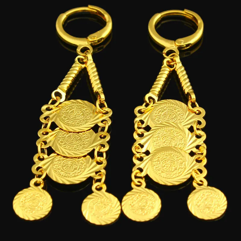 Adixyn Whole Gold Coin Long Earring Color Drop Adixyn Whole Gold Coin Long Earring Color Drop Muslim Ic Jewelry Middle East Arabic Ethiopian Women S In Earrings From