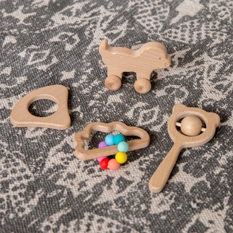 4Pcs/Set Beech Wood Cartoon Rabbit Trojan Horse Cloud Wooden Teething Rodent Tiny Rod Toy For Nursing Baby Toys Children Goods 5 4Pcs/Set Beech Wood Cartoon Rabbit Trojan Horse Cloud Wooden Teething Rodent Tiny Rod Toy For Nursing Baby Toys Children Goods 5