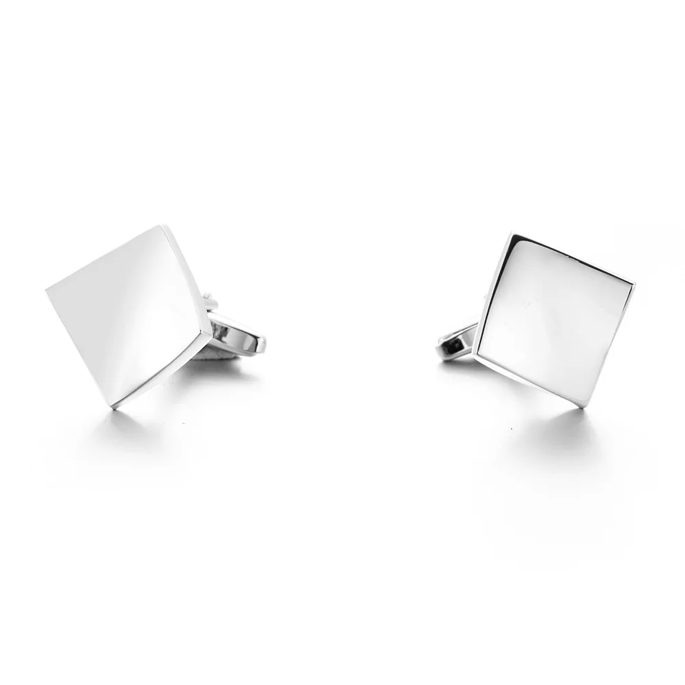CHUKUI Men's Shirt Cufflinks Metal Copper Silver Color Square Cuff Links For Wedding Party  (7)