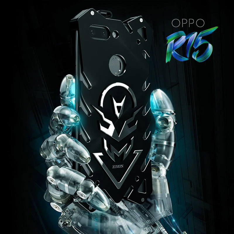 

For OPPO R15 Case Luxury 3D Hard Aluminum Frame Armor Full 360 Protective Back Phone Case Cover Funda For OPPO R 15 Case Capa