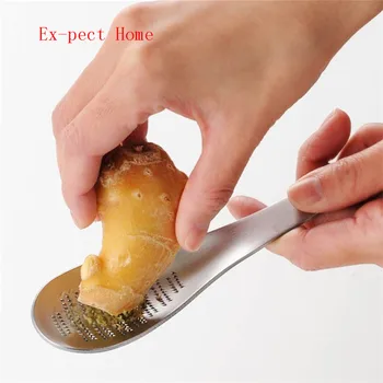 

50pcs/lot Kitchen Stainless Steel Lemon Mixer Ginger Grater Wasabi Garlic Grinding Tools Cheese Grater Mixing Spoon