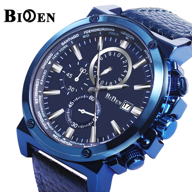 BIDEN Watch Top Brand Man Watches with Chronograph Sport Waterproof Clock Man Watches Military Luxury Men's Watch Analog Quartz