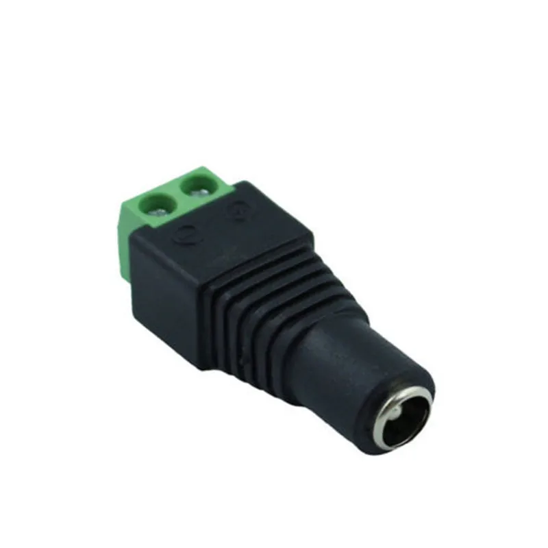 5.5mm x 2.1mm Female Male DC Power Plug Adapter for 5050 3528 5060 Single Color LED Strip and CCTV Cameras
