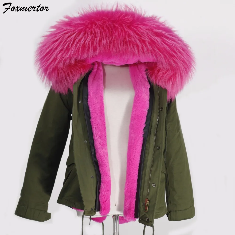 Foxmertor New 2016 Women Winter Jacket Large Raccoon Real Fur Collar Coats Thick Ladies Army Green Parkas for Women Coats #F009