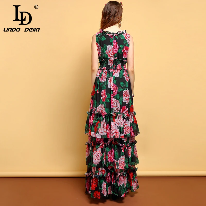LD LINDA DELLA Summer Plus Size Maxi Dress Women's