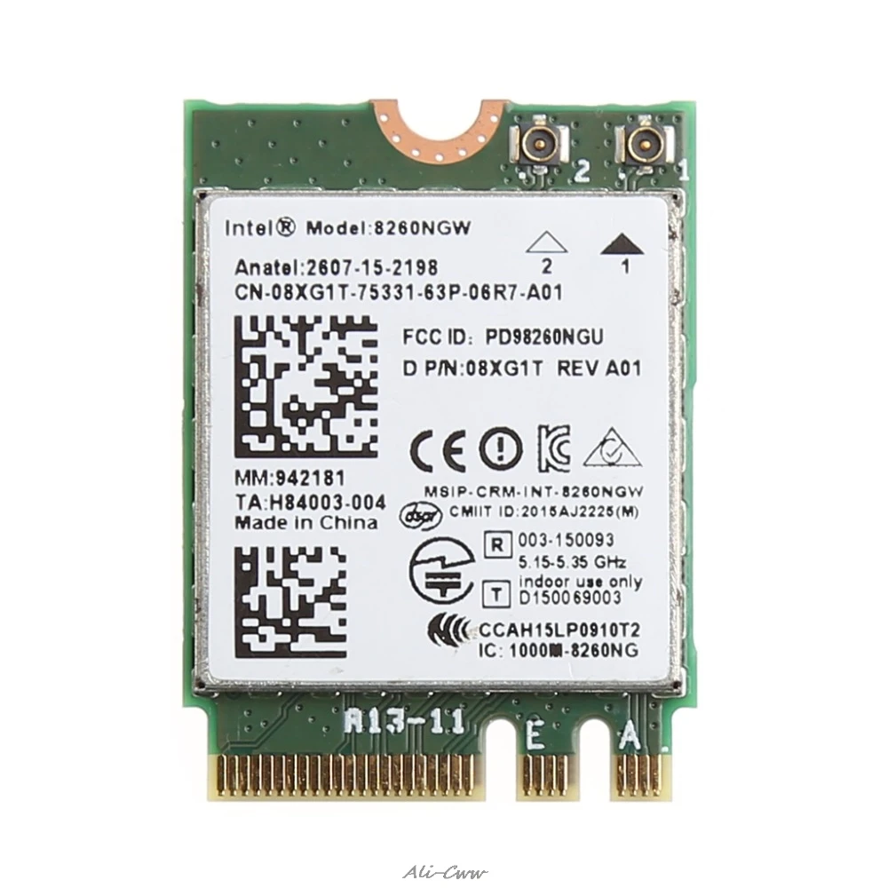 2 4 + Wi Fi 5 ГГц 867 м Bluetooth V4.2 M.2 WLAN Беспроводной карты Модуль для Intel 8260 AC DELL 8260NGW DP/N