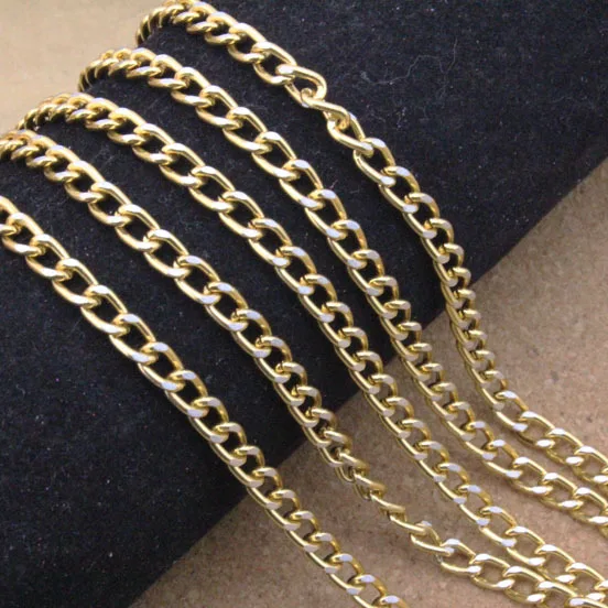 5 м/лот 4*7*1 мм алюминиевая цепочка золотое ожерелье ювелирное изделие DIY Материал