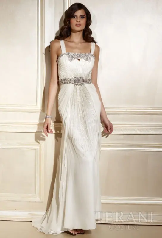 square neckline evening gown