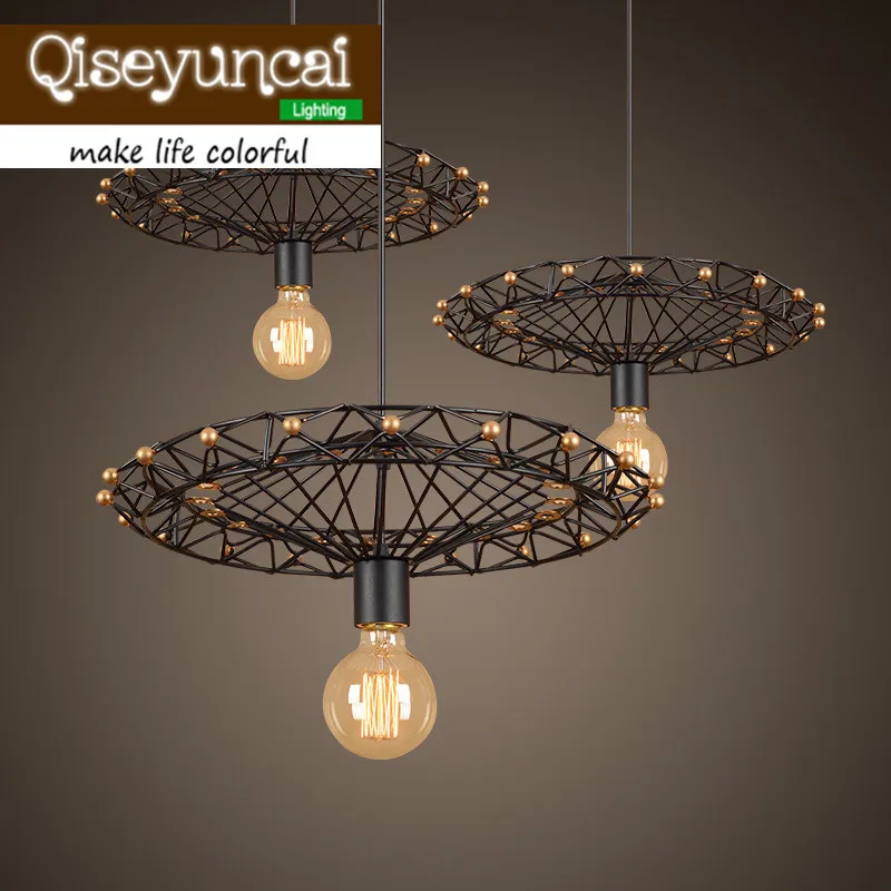 

Vintage lamps loft creative personalized Restaurant Bar American country iron industry Ferris wheel pandent lights