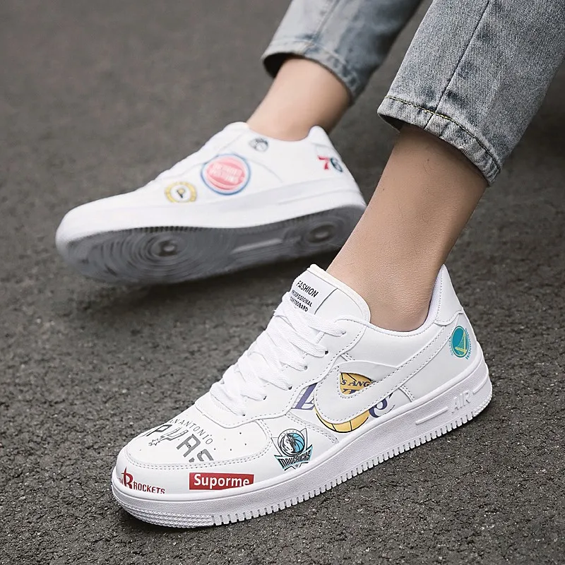 

Air Force No. 1 low-top shoes men AJ1 students AF1 graffiti 2019 new joint sports shoes white shoes