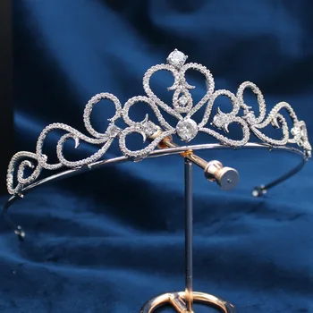 

Parmalambe Petite Zircon Encrusted Heart Tiaras Hair Jewelry Bridal Headpieces Crown Wedding Hair Accessories tiara de noiva