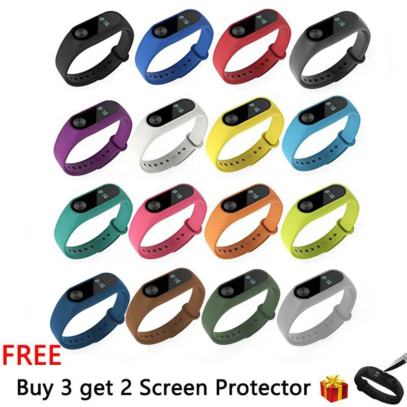 

Soft Silicone Wrist Band Watchband for XIAOMI MI Band 2 Tracker Fitness Bracelet Replacement Colorful Strap for Xiaomi miband 2