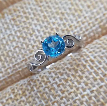 

KJJEAXCMY fine jewelry Natural topa shinu ring wholesale new style hot sell 925 pure silver live