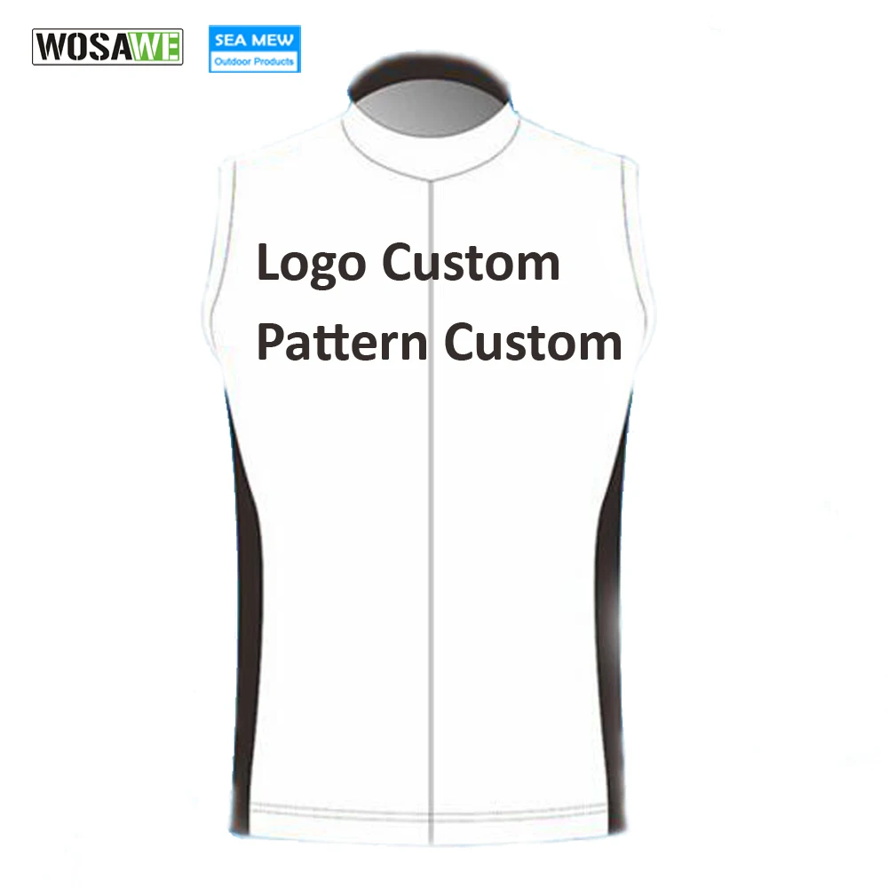 

WOSAWE Custom Cycling Jersey Sleeveless Light Weight Bike Gilets Windproof Customize Jersey Breathable US Size Jacket