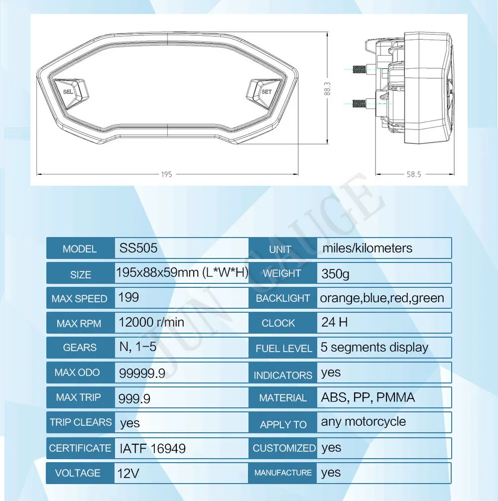 Популярный CBR500 Спидометр мотоциклетный компьютер