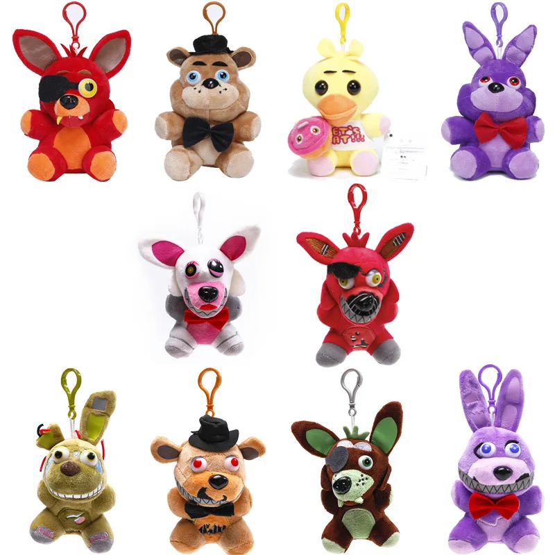 

15-18cm Five Nights At Freddy's Plush Toys FNAF Freddy Bear Nightmare Springtrap Mangle Foxy Bonnie Keychain Pendant Doll Gift