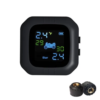 

Waterproof Cordless TPMS Motorcycle Tire Pressure Monitoring System 2 External Sensor Tools Motorcycle Real-time Monitoring TPMS