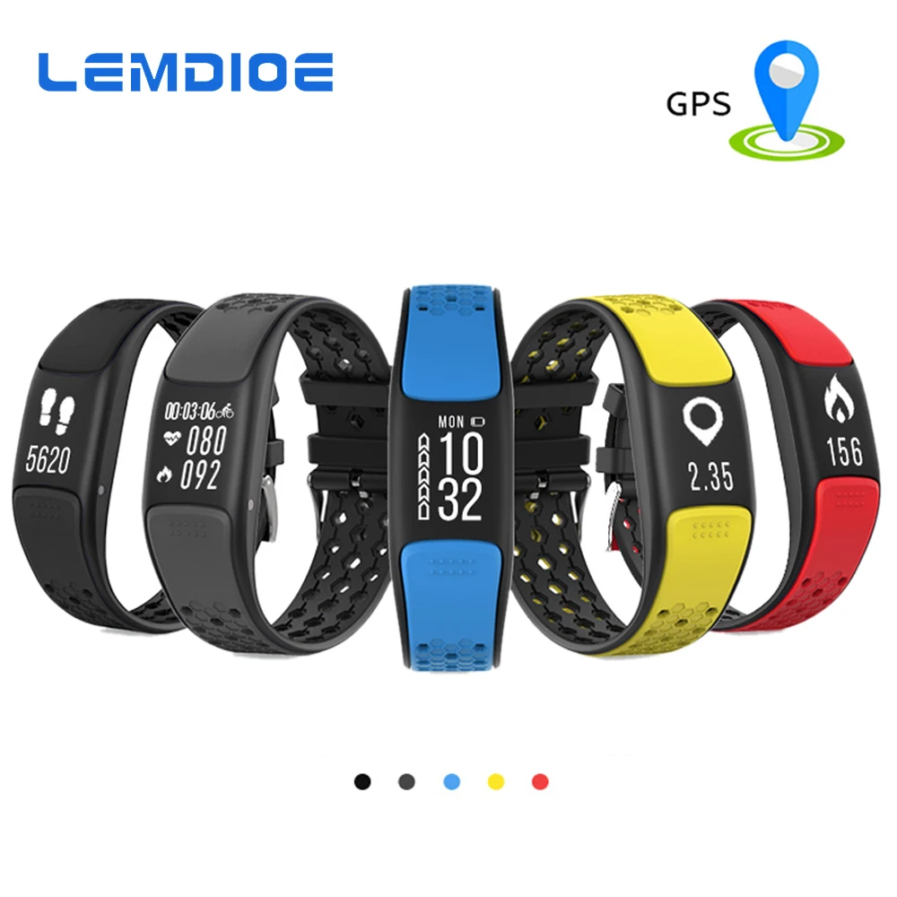 

LEMDIOE GPS Fitness Bracelet P8 HD OLED Screen Dynamic Waterproof IP68 Heart Rate Pedometer Activity Tracker Smart Bracelet