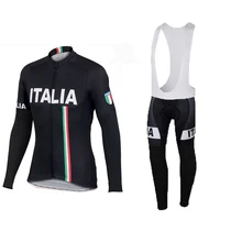 Весна осень pro team Ropa Ciclismo велосипед maillot Sportful Италия ИТ черный длинный рукав Велоспорт Джерси и комбинезон наборы