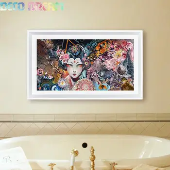 

Diy Full Round Resin Japanese Diamond Embroidery Painting Rhinestones Kit Kimono Geisha Like Vr-platform Mosaic Deco Hobby Gift
