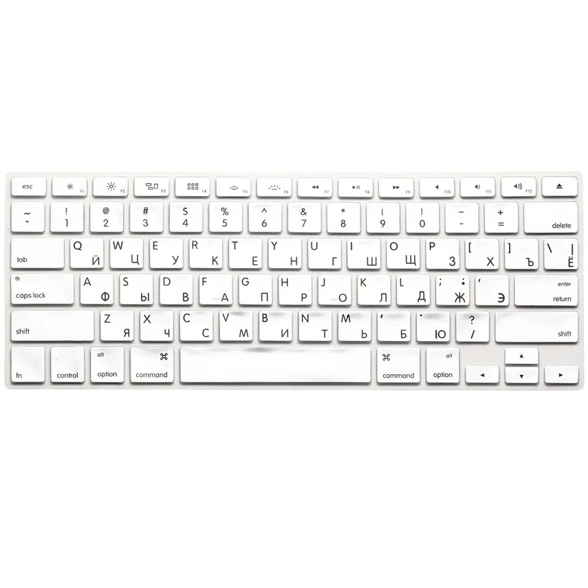 Для Macbook Air Pro retina 13 15 силиконовая для компьютерной клавиатуры протектор США Версия RUS русская клавиатура чехол для iMac