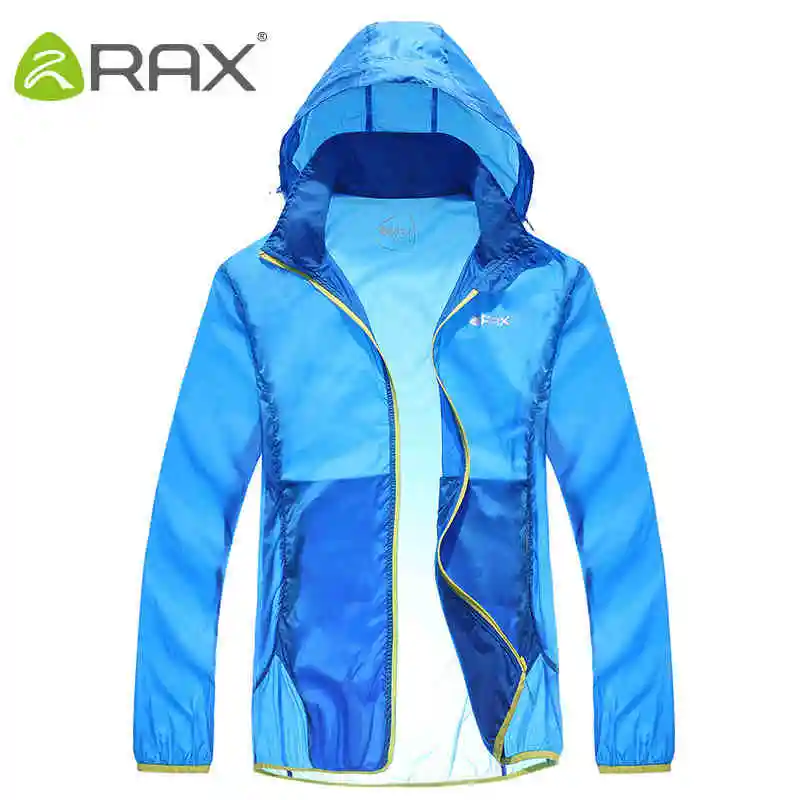 RAX Men Women Quick-Drying Waterproof Windproof UV-Proof Outdoor Jacket Breathable Ultra-light Hiking Men Jacket Windbreaker Men