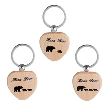Wooden Keychains Keyrings mama bear Fathers Gifts Key Chains Gifts For Her Birthday Gift Mothers Day Gifts Presents Pendants