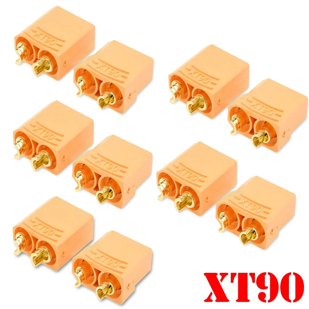 

10 Pairs /20pcs Female Male XT90 XT-90 Gold Plated Banana Bullet Connector Plug 4.5mm For RC LiPo Battery