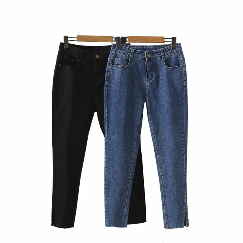 zara jeans 2020 fashion oversize women's jeans spring slim denim pencil pants plus size XL-8XL casual trousers female high-rise jeans G916 chrome hearts jeans