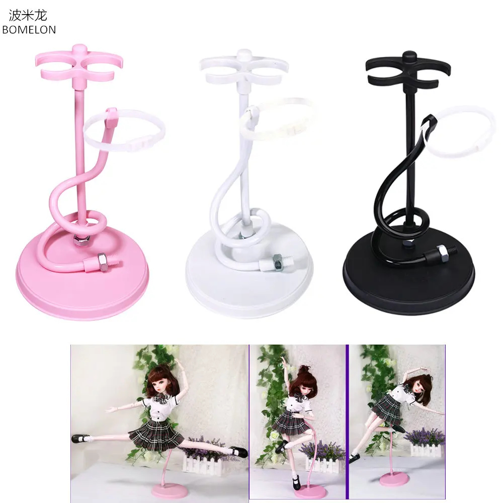 Bjd Doll Stand Suporte Flexible Support Pedestals For 1/3 Dolls White/Black/Pink Metal Display Holder Bracket Dolls Accessories telescopic microphone floor metal tripod flexible mobile phone holder clip swing boom stage bracket microphone holder stand