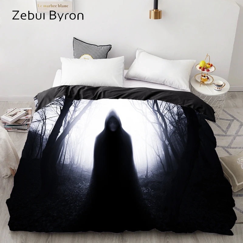 

3D HD Print Custom Duvet Cover,Comforter/Quilt/Blanket case,Bedding 220x240/140/200x200,Halloween ghostly figure