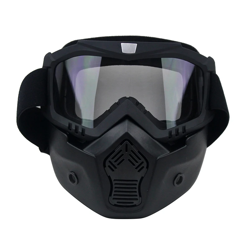 Съемные очки маска идеально подходит для открытого лица мотоциклетный полушлем или винтажные шлемы Новая мода Козырек Лыжный сноуборд