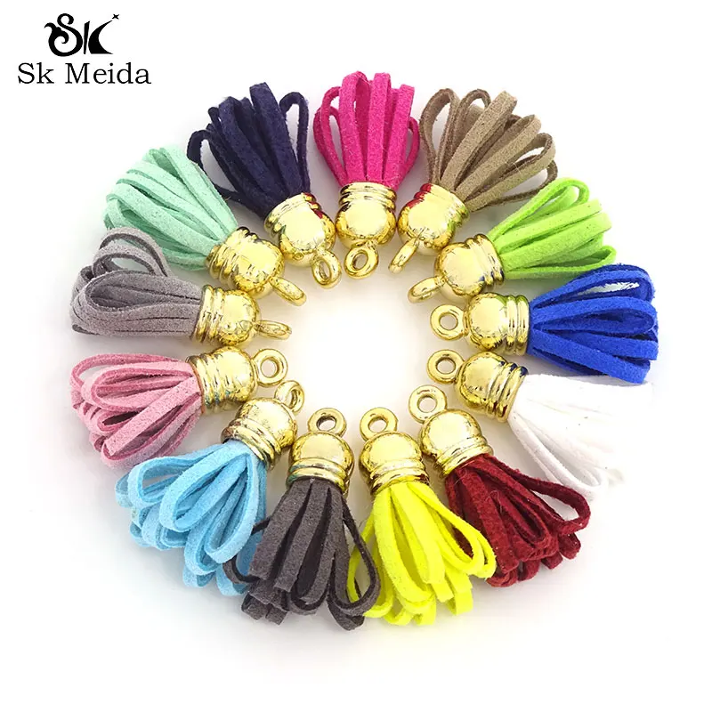 100pcs Tassels For Jewelry Making 28mm Loop Suede Tassel Keychain