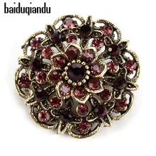  Baiduqiandu Brand Crystal Rhinestones Flower Pins and Brooches for Women Dress Party or DIY Wedding Bouquets Jewelry 