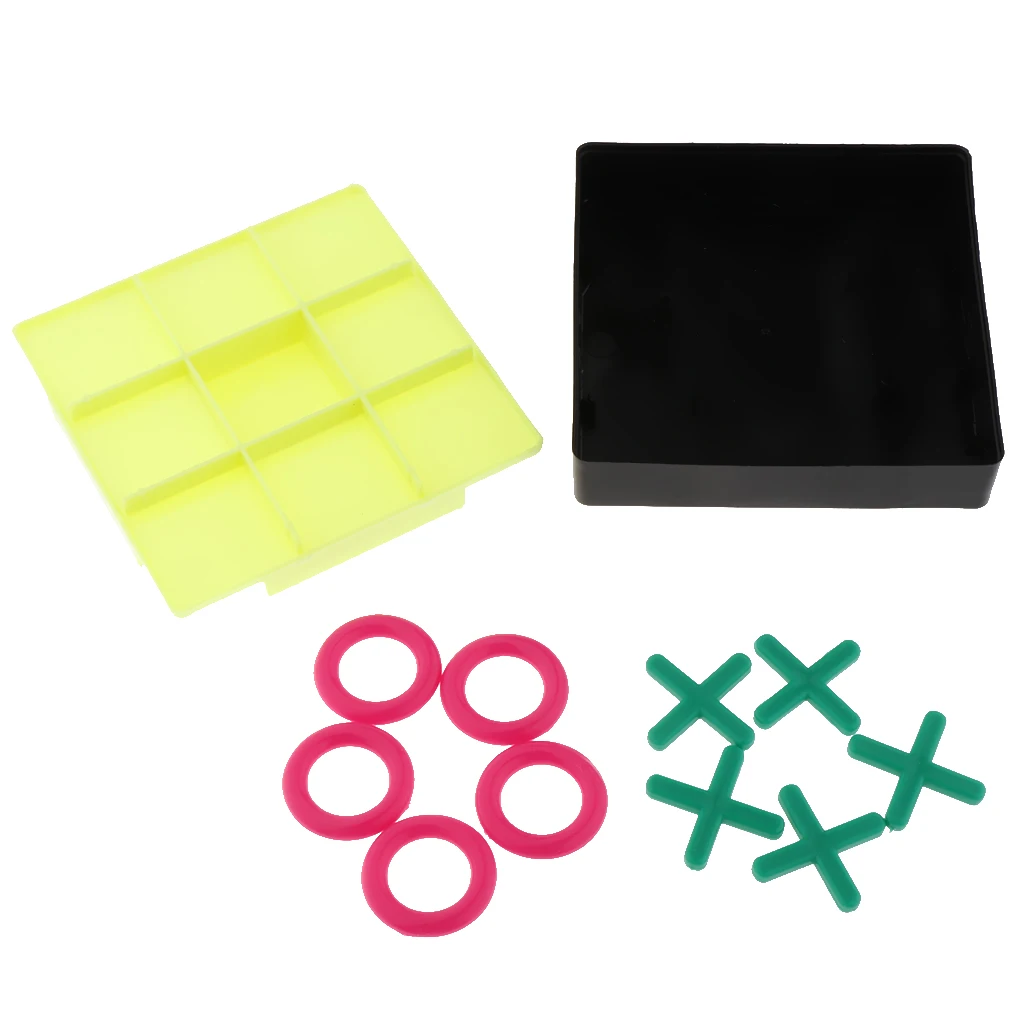 

Portable Tic-Tac-Toe Board Game Indoor Outdoor Toy Handheld Fun Gift for Children and Adults