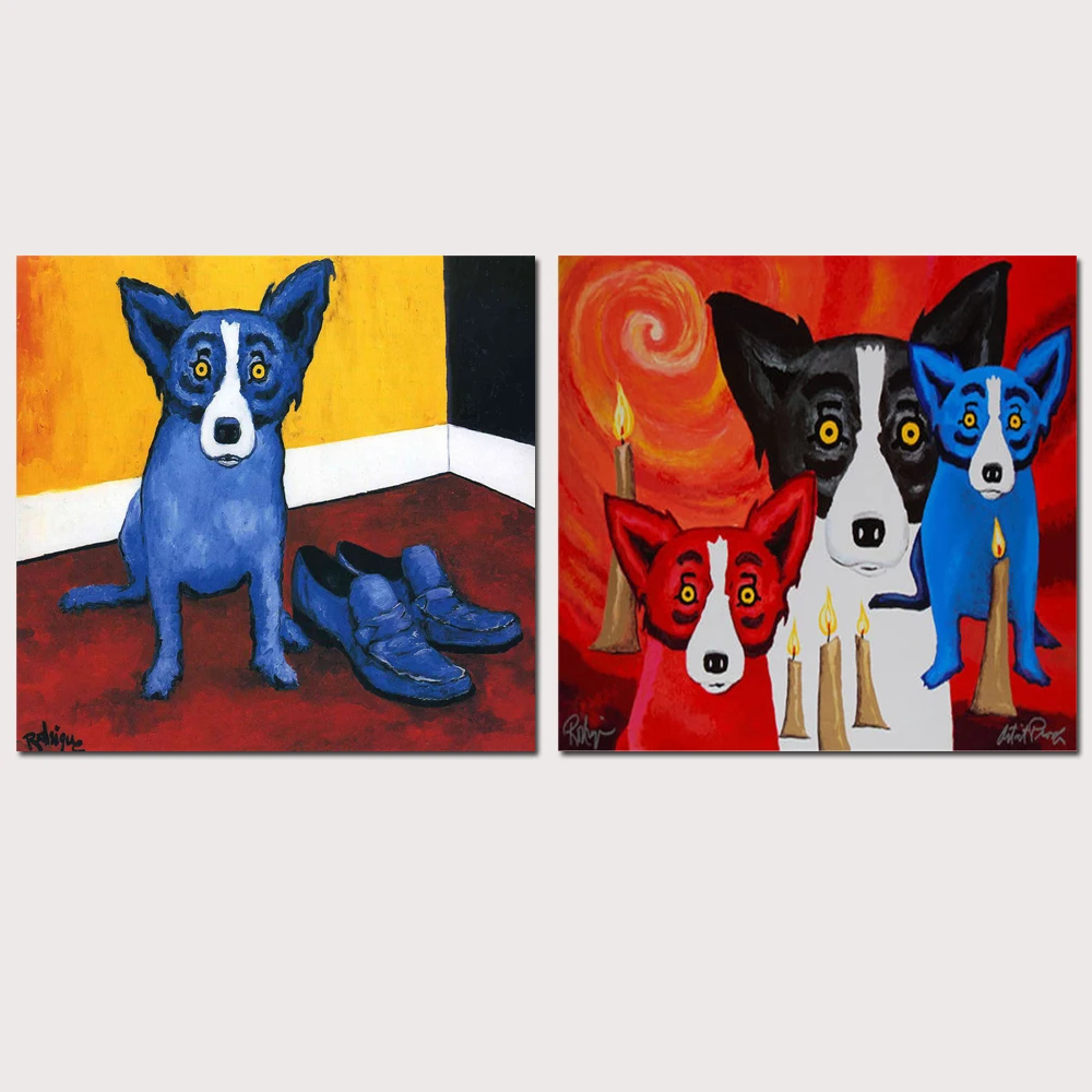 Animal Color Dog HD Canvas Print Painting Artwork Modern Home Wall Decor Art Picture on Prints #14 | Дом и сад