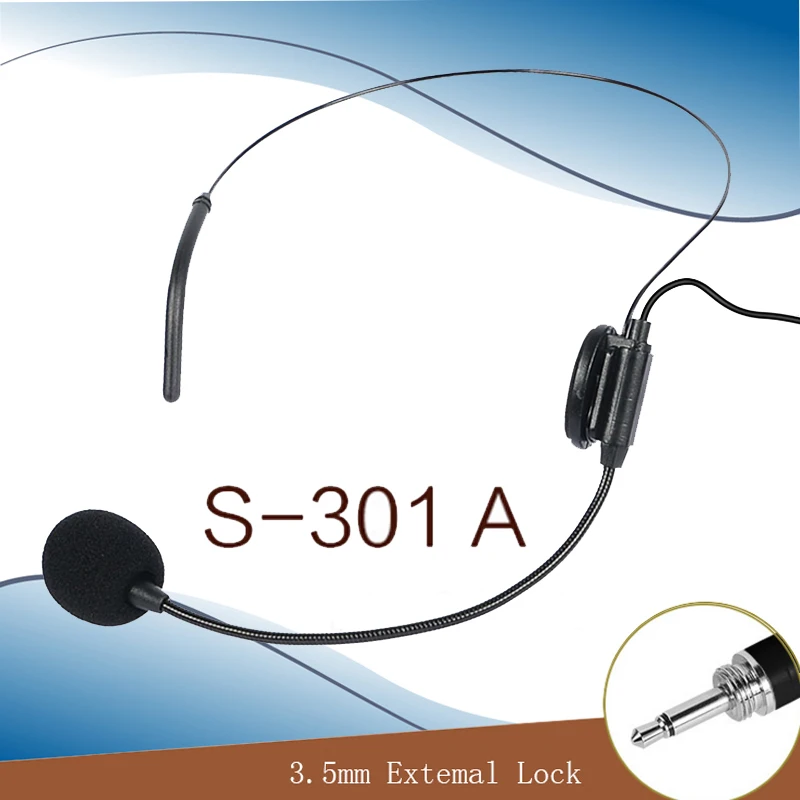 

Pro Dual Ear Head Wearing Headset Condenser Microphone Audio Mics 3.5mm Wired with Collar Clip Mic for Lound Speaker