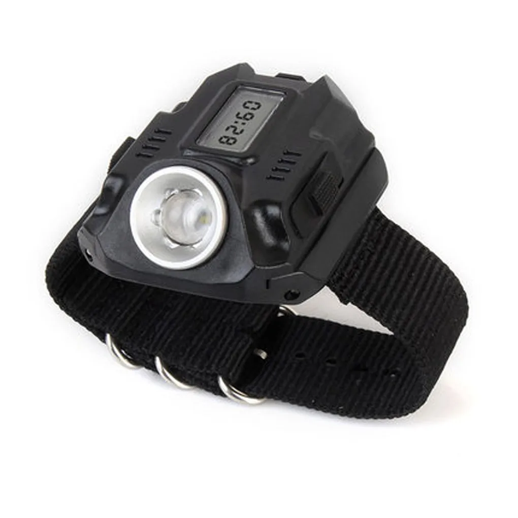 

Portable XPE LED 1000LM Display Rechargeable Wrist Watch Flashlight Torch Waterproof