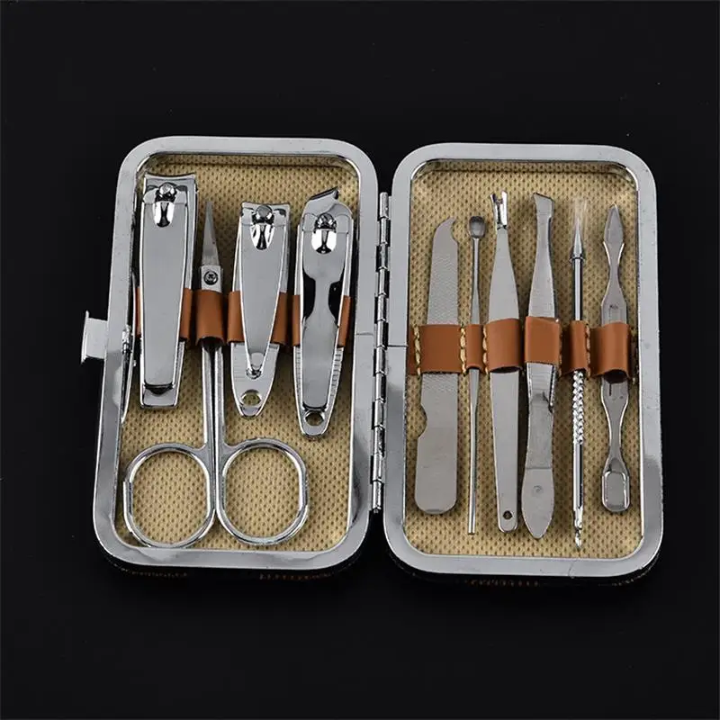 Hot 10pcs/Set Stainless Steel Tweezer Nail Art Clipper Scissors Tweezer