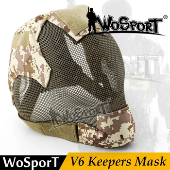 

WoSporT Military Airsoft Paintball Tactical Protection Steel Mesh Full Face V6 Keeper Multicolor Mask for Army Outdoor Fencing